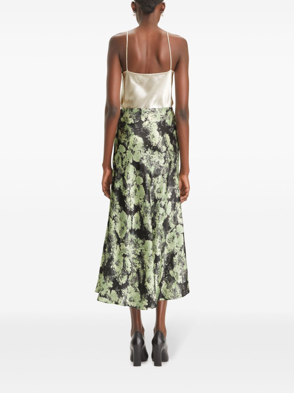 Tory Burch Floral Printed Satin Skirt