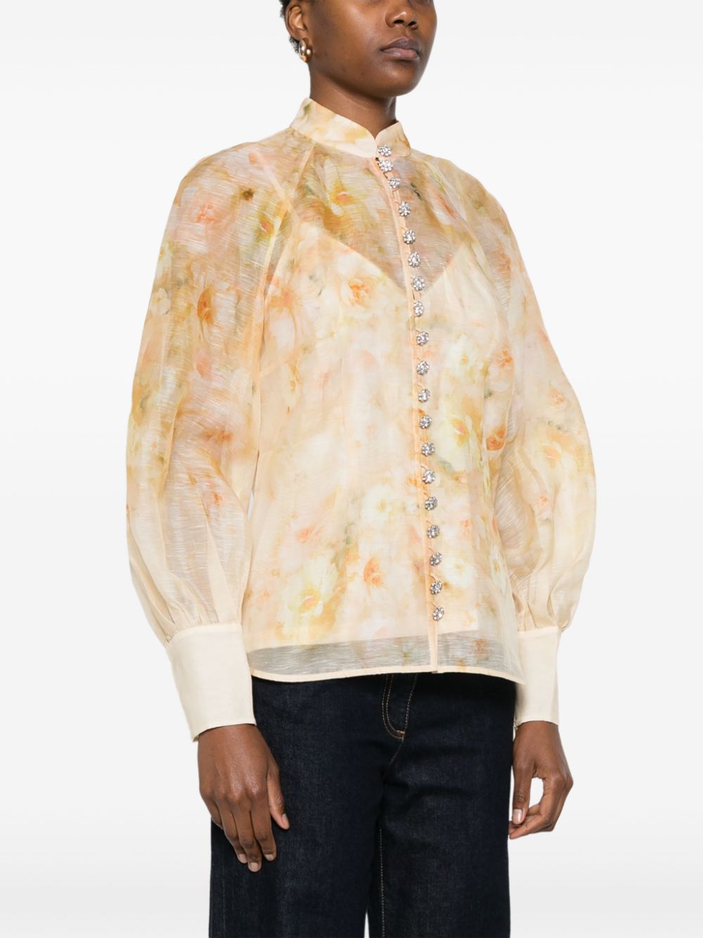 Zimmermann Crush Floral Shirt Yellow