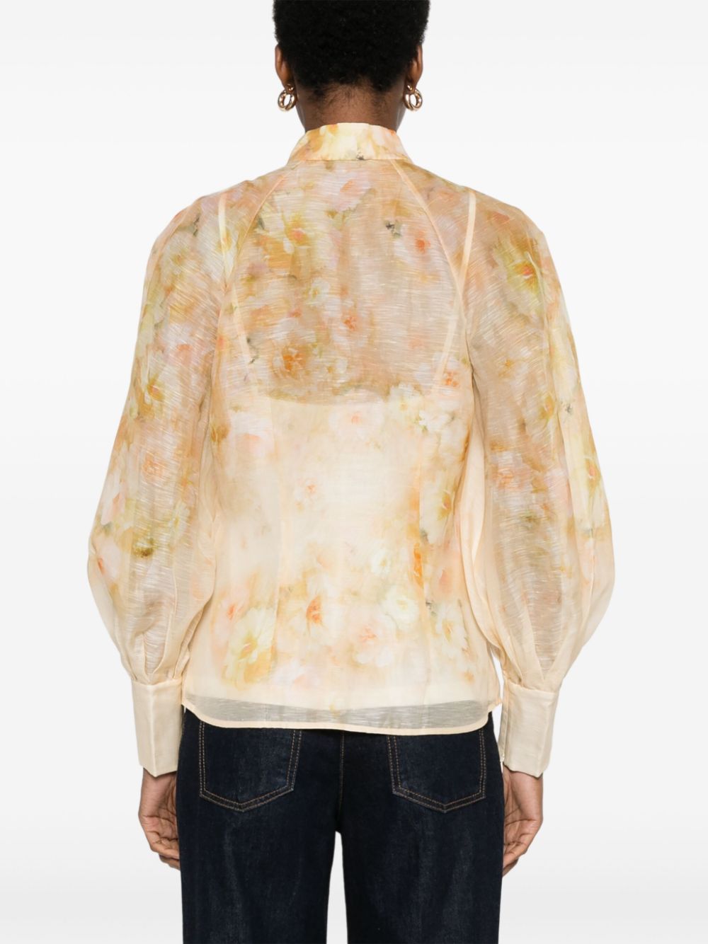 Zimmermann Crush Floral Shirt Yellow