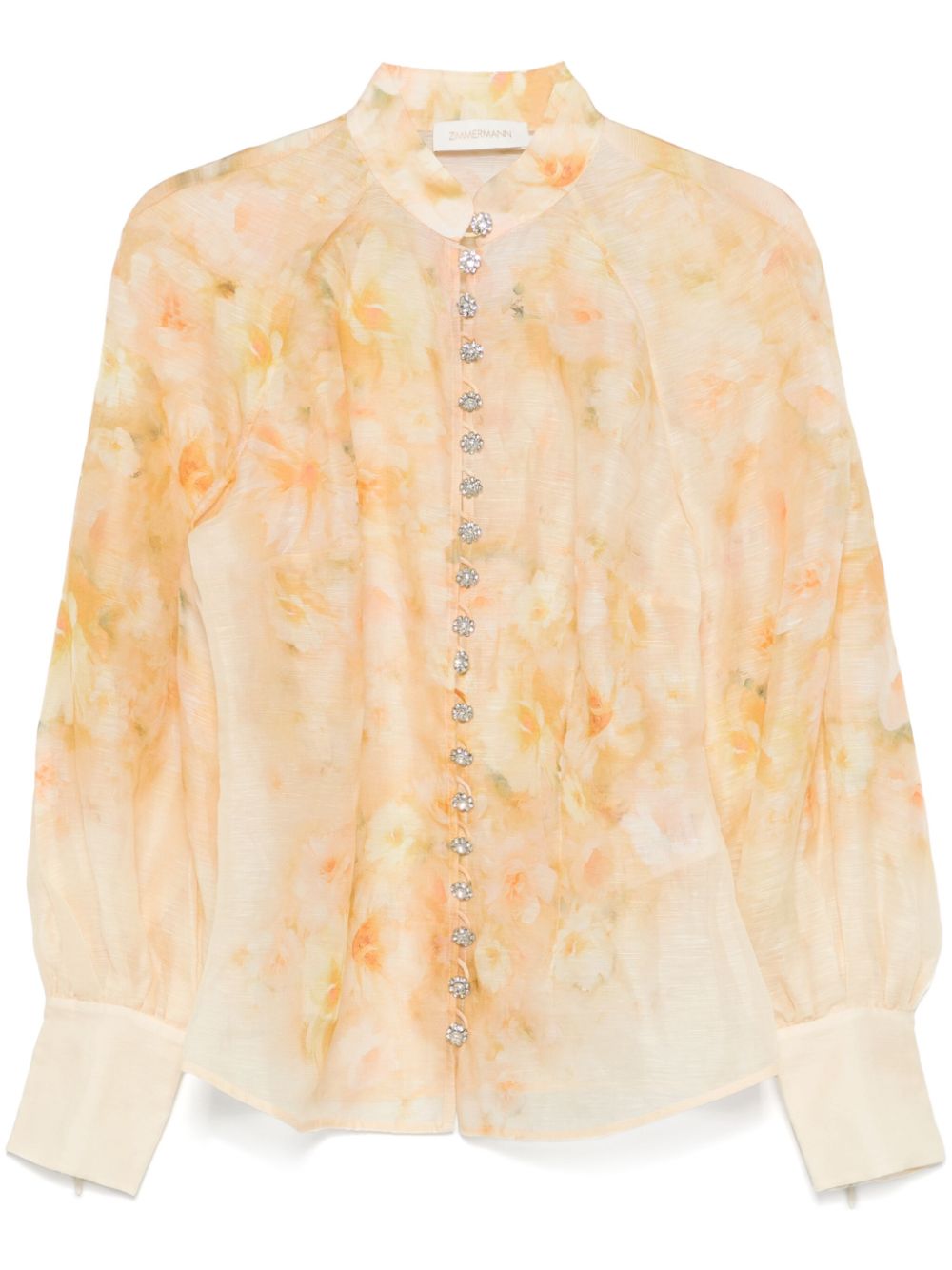 Zimmermann Crush Floral Shirt Yellow