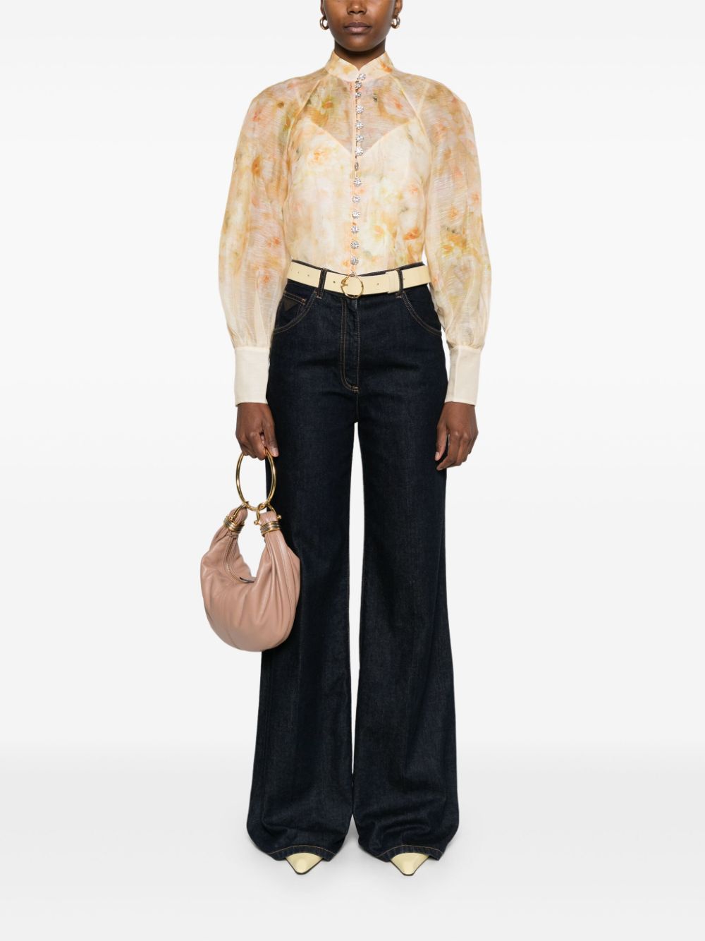 Zimmermann Crush Floral Shirt Yellow