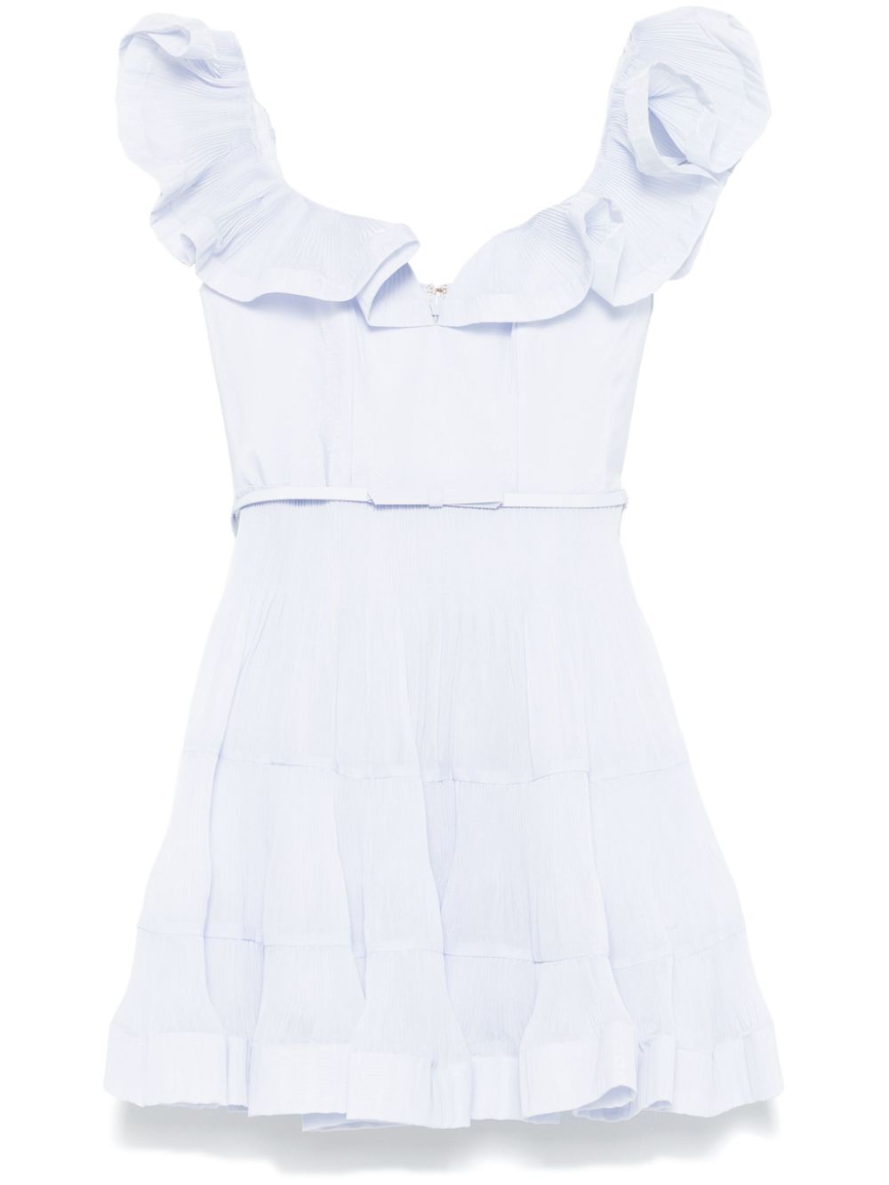 Zimmermann Clear Blue Pleated Frill Mini Dress