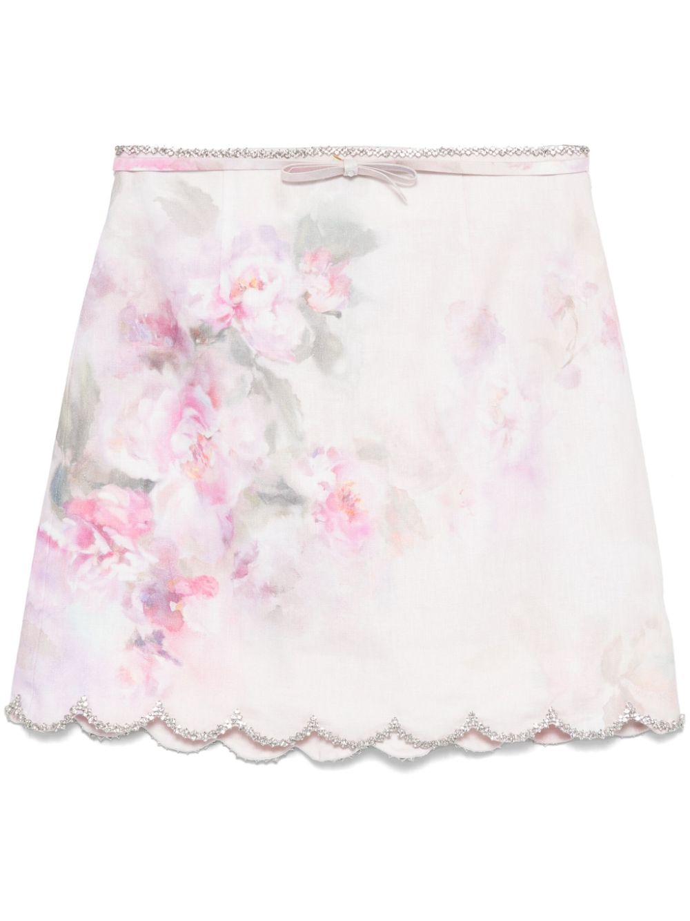 Zimmermann Floral Mini Skirt Pink