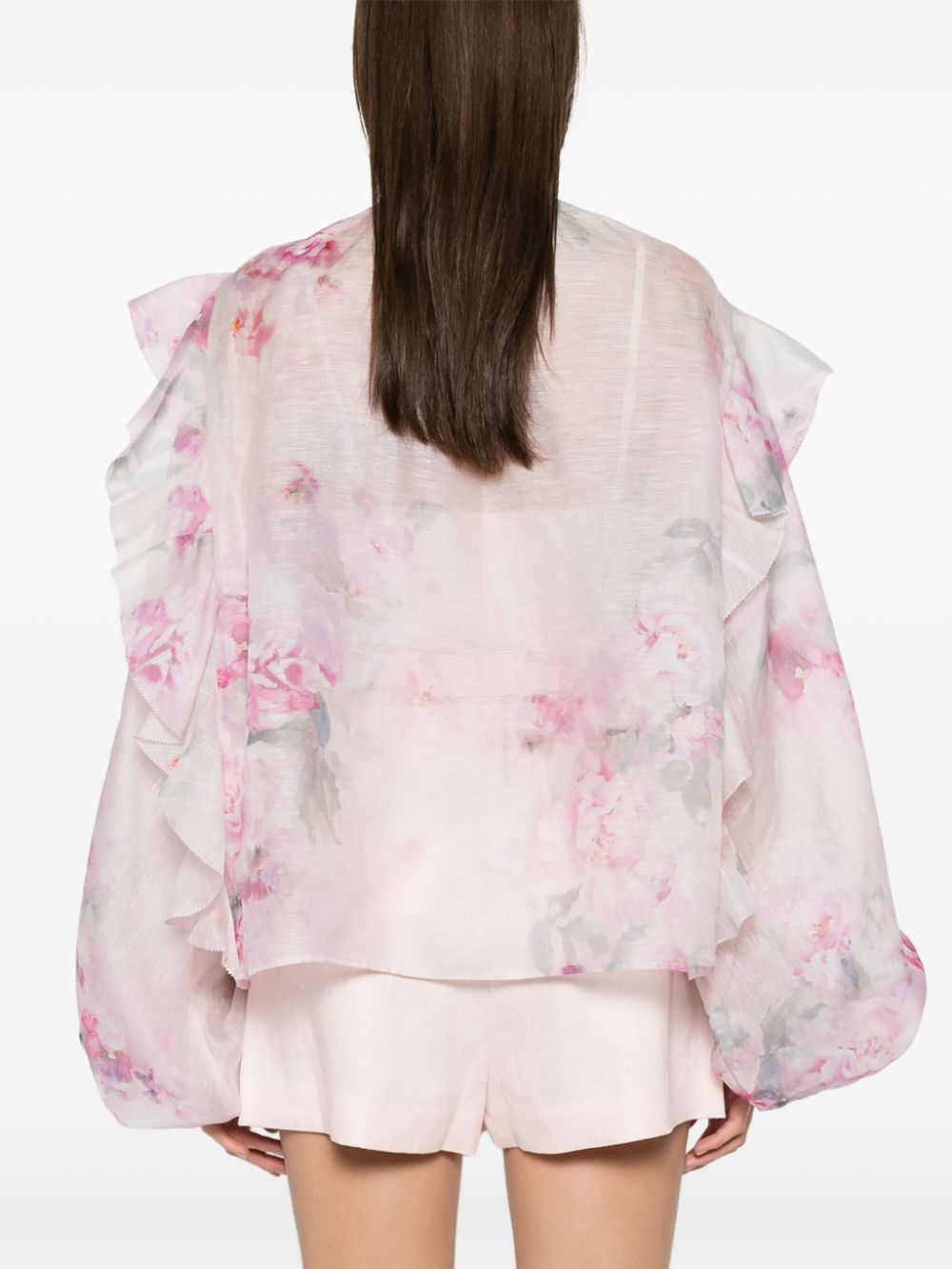 Zimmermann Crush Silk Blend Top Pink