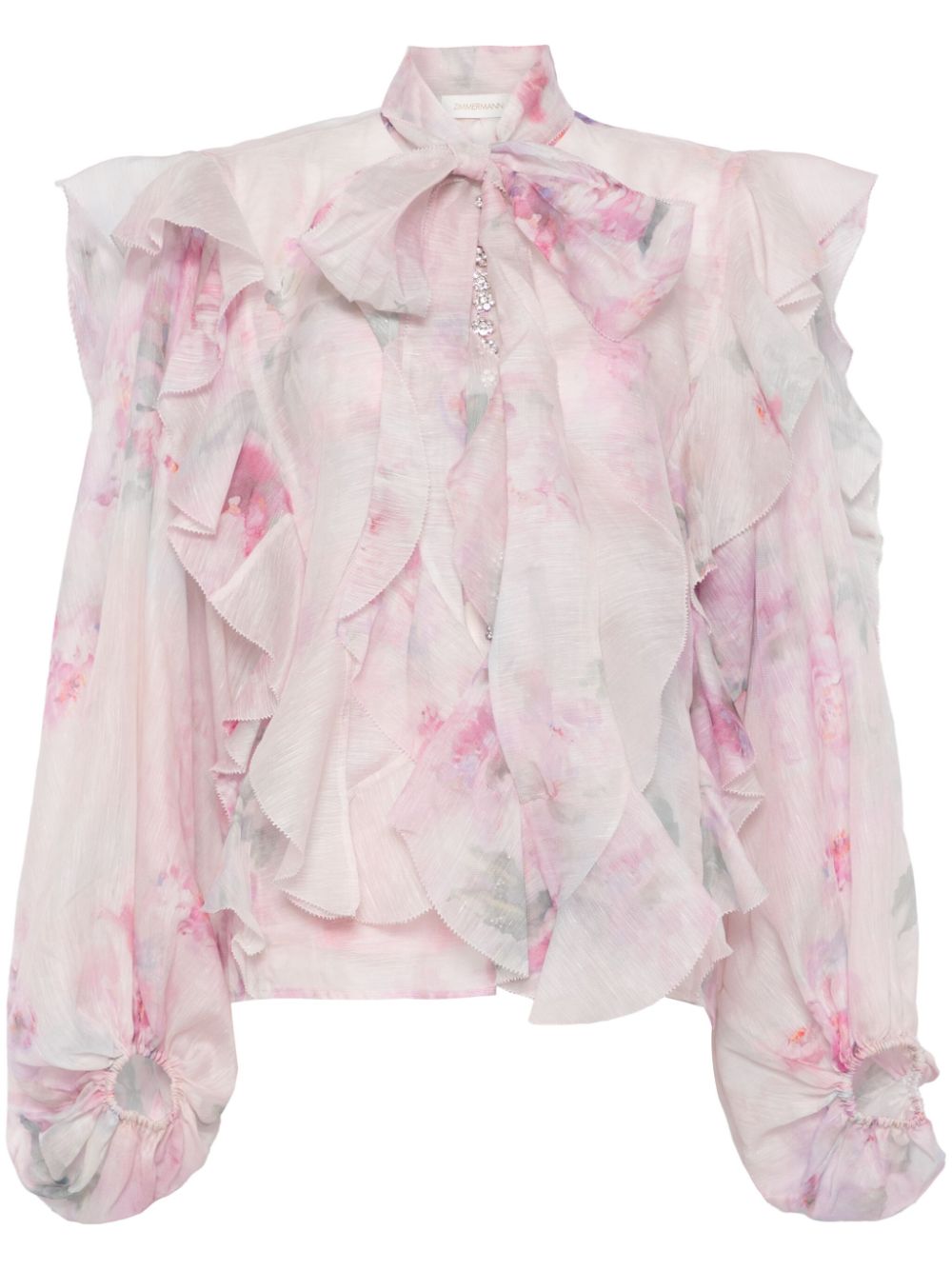 Zimmermann Crush Silk Blend Top Pink