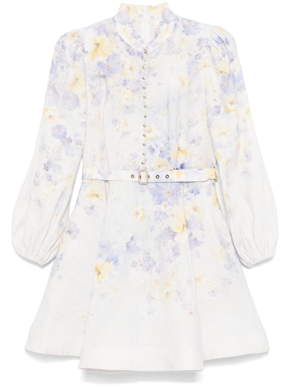 Zimmermann Crush Floral Mini Dress Lilac