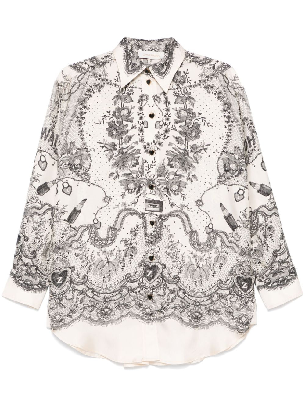 Zimmermann Crush Relaxed Shirt Ivory