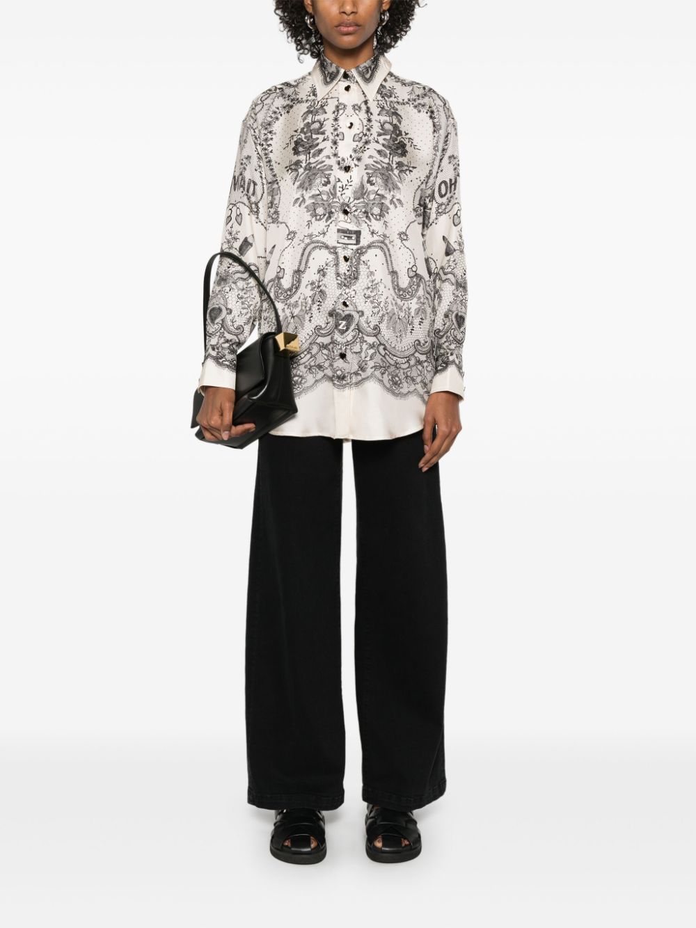 Zimmermann Crush Relaxed Shirt Ivory