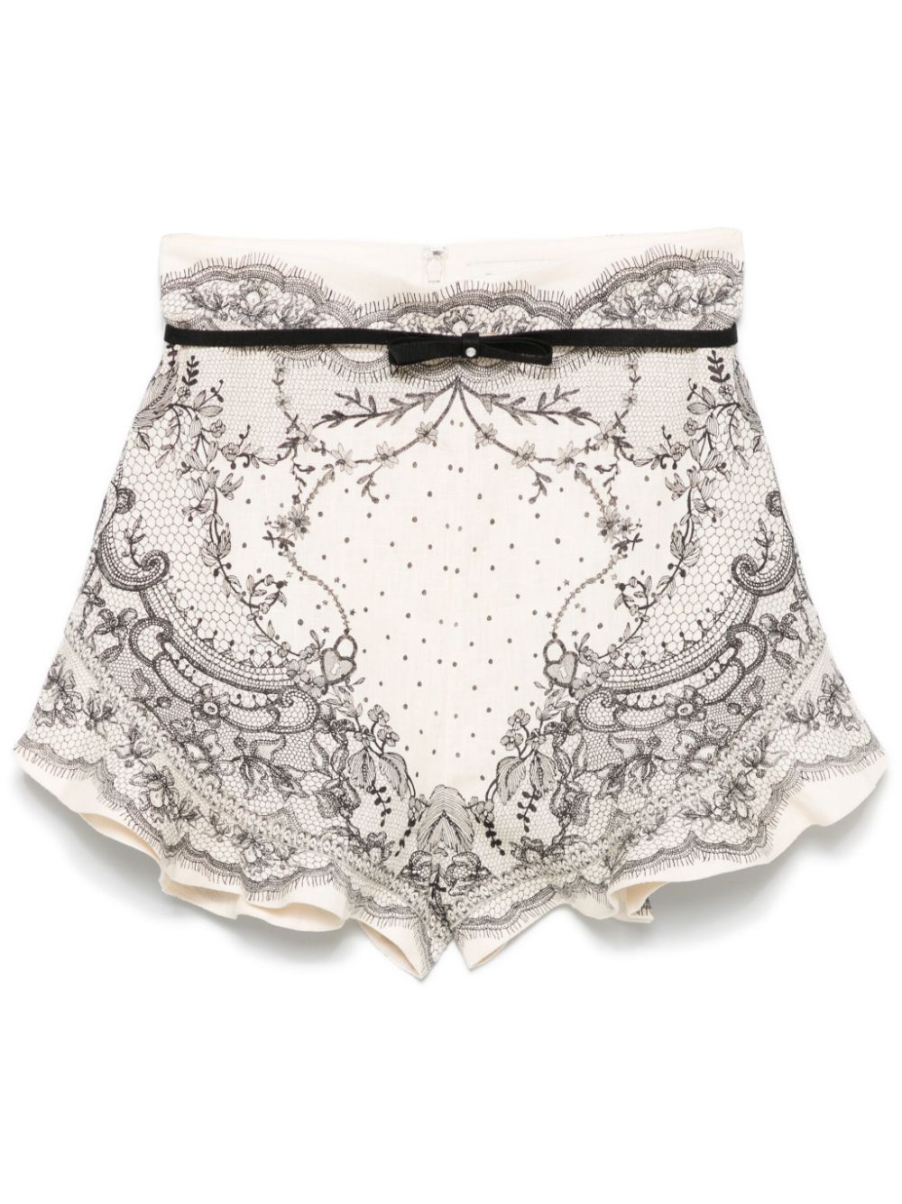 Zimmermann Crush Frill Shorts Ivory In White