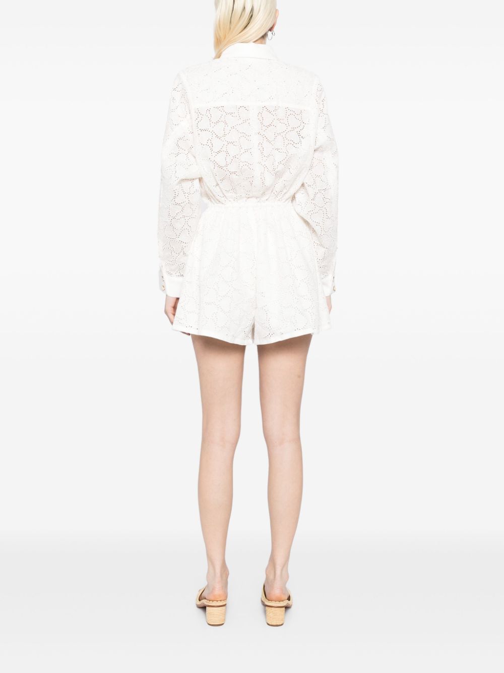 Zimmermann Crush Embroidered Romper White