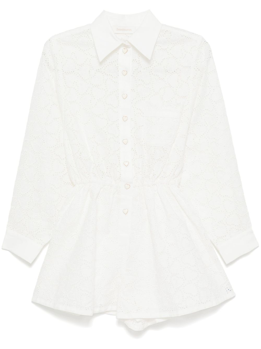 Zimmermann Crush Embroidered Romper White