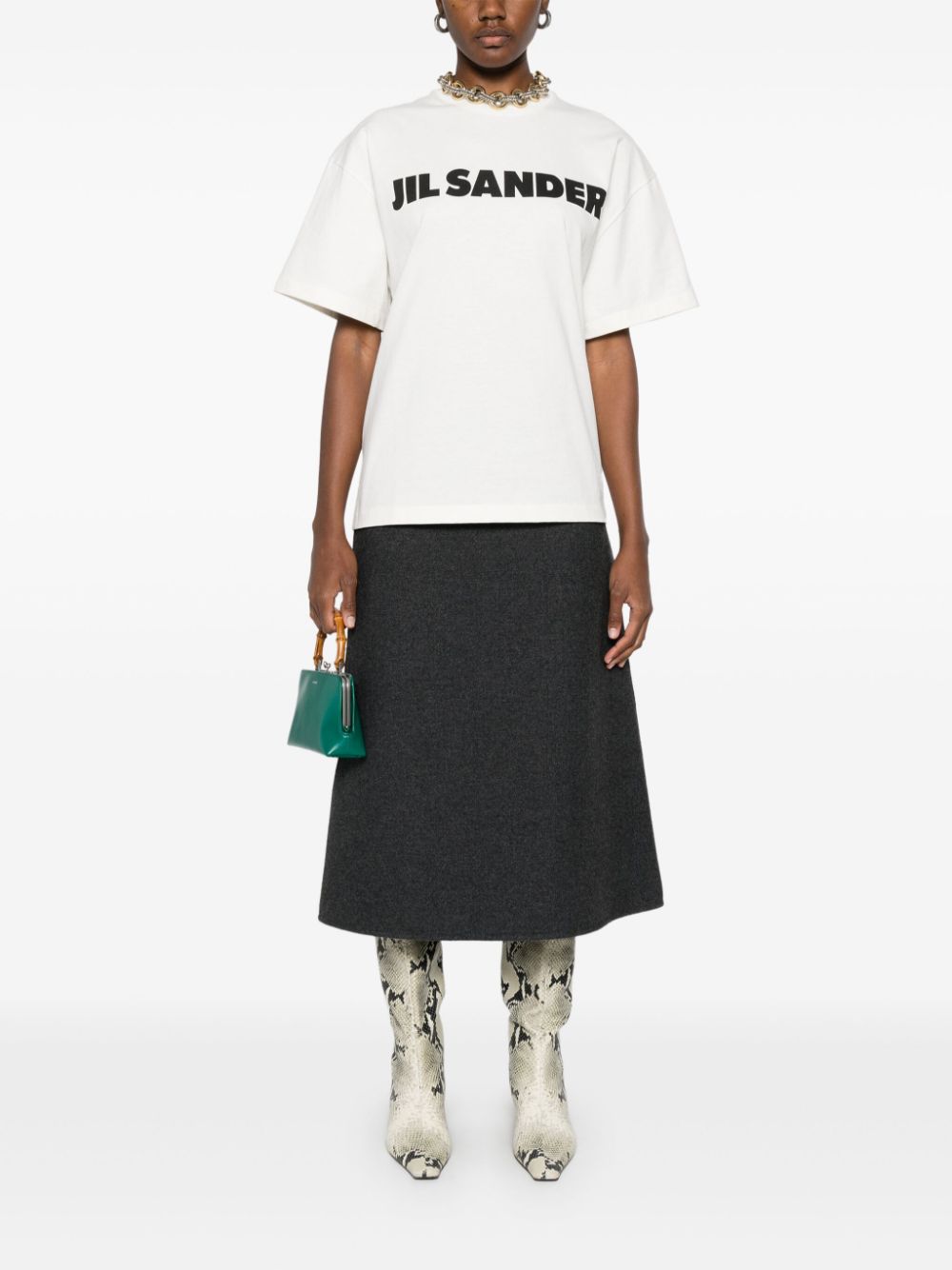 Jil Sander Logo Print T-shirt White