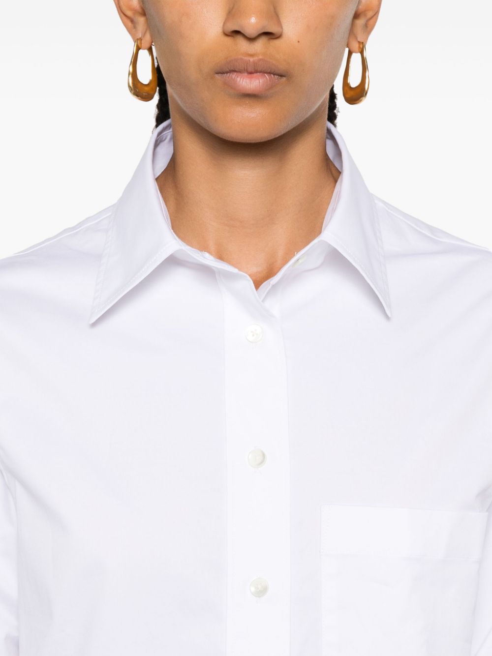 Closed Stretch Cotton Poplin Shirt White