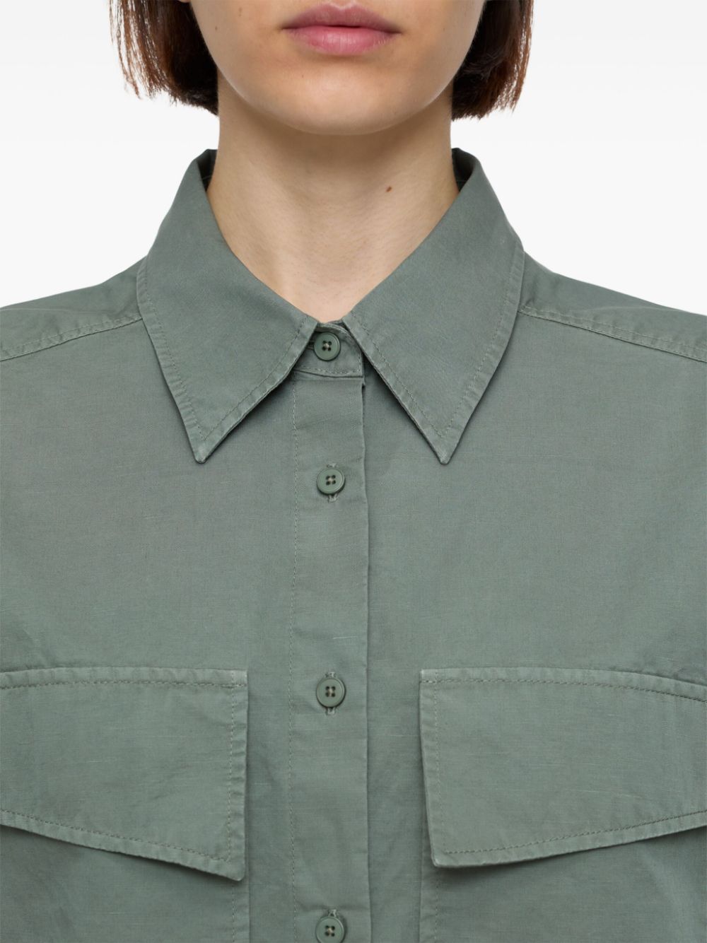 Closed Fern Green Flap Pocket Shirt