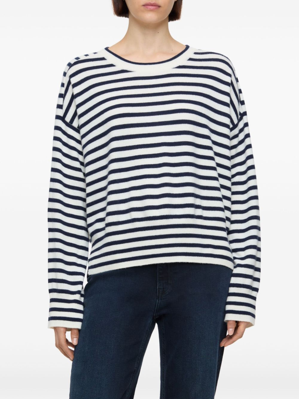 Closed Striped Cashmere Sweater Navy Blue