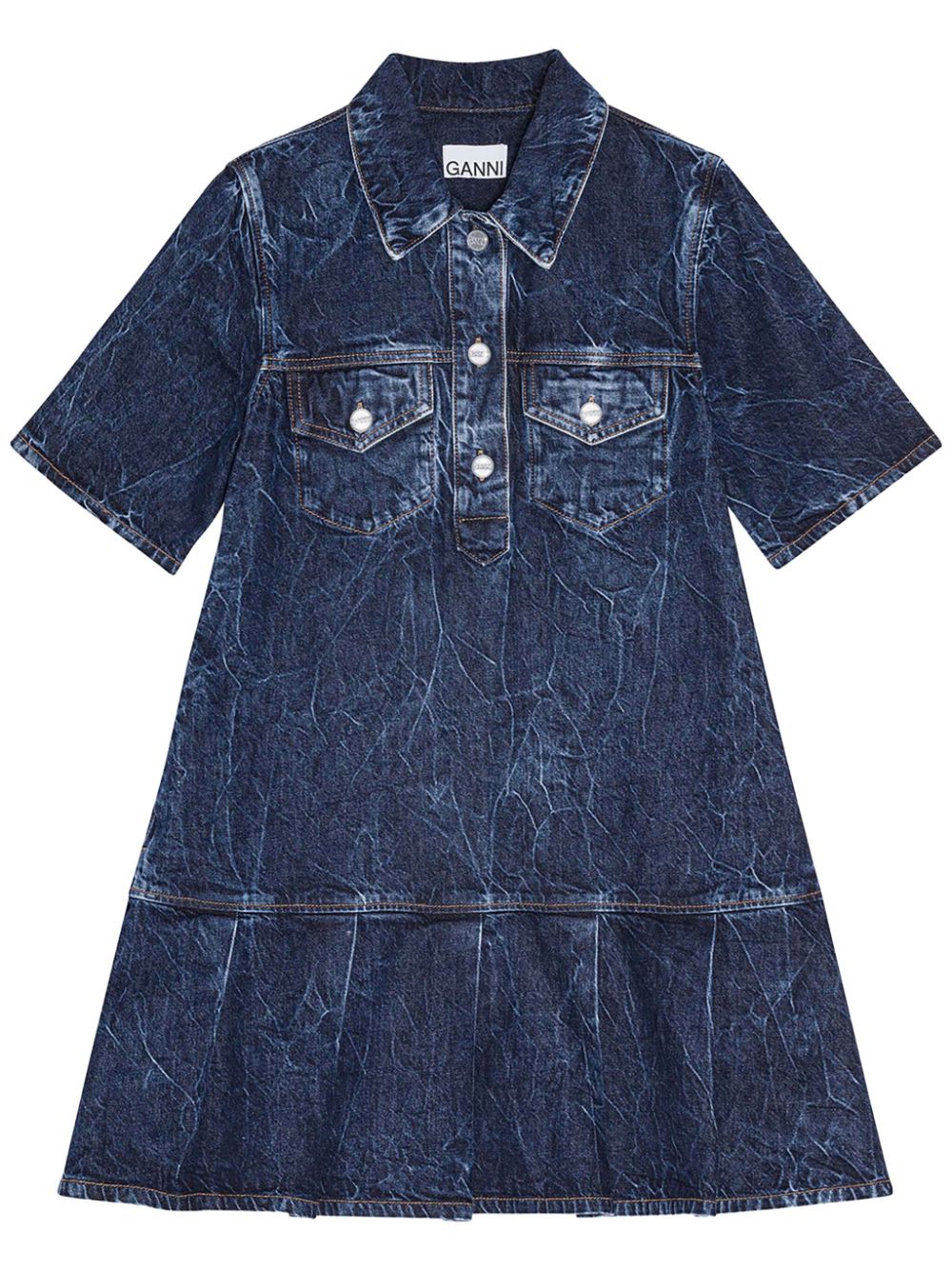 GANNI Denim Mini Dress Blue