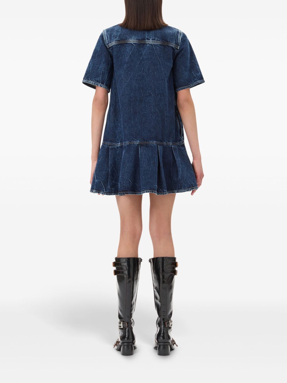 GANNI Denim Mini Dress Blue