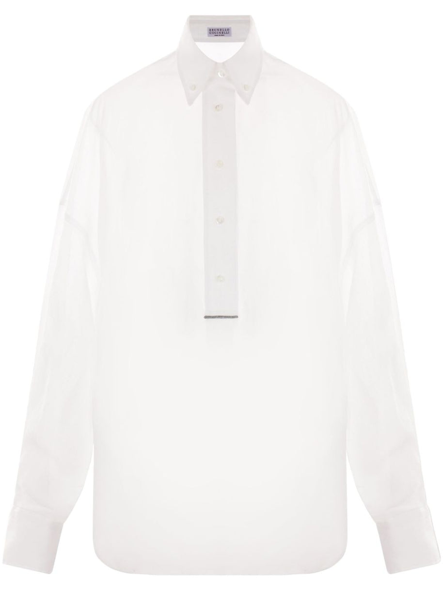 Brunello Cucinelli White Cotton Shirt