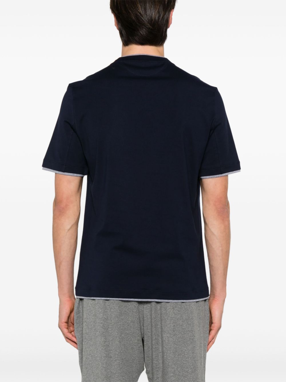 Brunello Cucinelli Cotton T-Shirt Blue