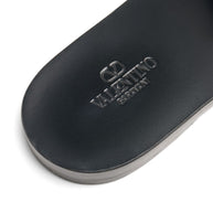Valentino Garavani Viva Superstar Leather Slide Sandals - Black