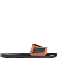 Valentino Garavani Viva Superstar Leather Slide Sandals - Black