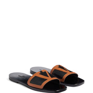 Valentino Garavani Viva Superstar Leather Slide Sandals - Black
