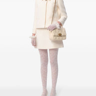 Valentino Ivory Wool-Silk Skirt With Button Detail