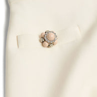 Valentino Ivory Wool-Silk Skirt With Button Detail