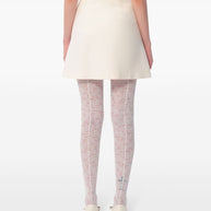 Valentino Ivory Wool-Silk Skirt With Button Detail