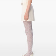 Valentino Ivory Wool-Silk Skirt With Button Detail