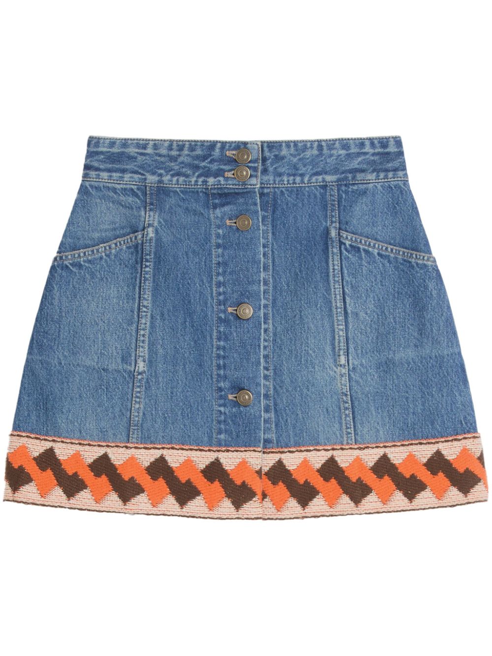 Valentino Blue Cotton Denim Mini Skirt