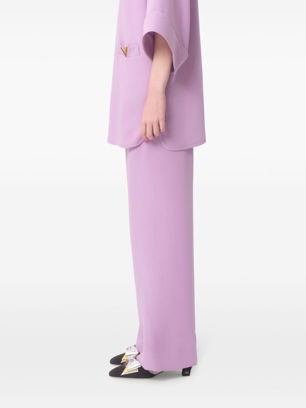 Valentino Lilac Purple Silk Flared Pants