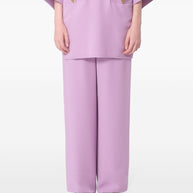 Valentino Lilac Purple Silk Flared Pants