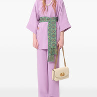 Valentino Lilac Purple Silk Flared Pants