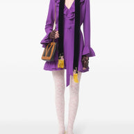 Valentino Wool And Silk Blend Mini Dress In Purple