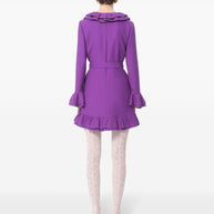 Valentino Wool And Silk Blend Mini Dress In Purple