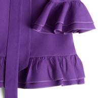 Valentino Wool And Silk Blend Mini Dress In Purple