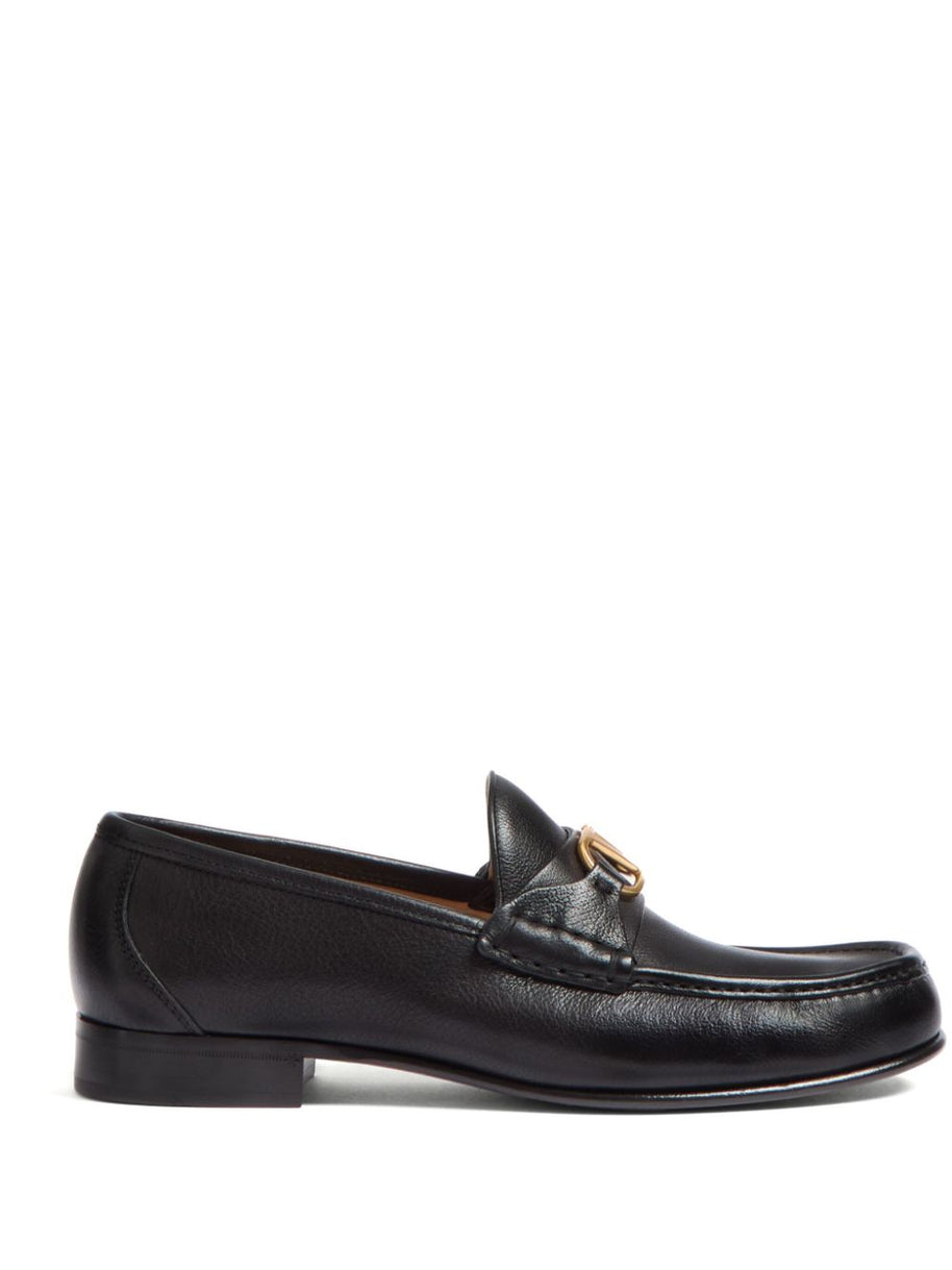 Valentino Garavani VLogo Signature Leather Loafers - Black