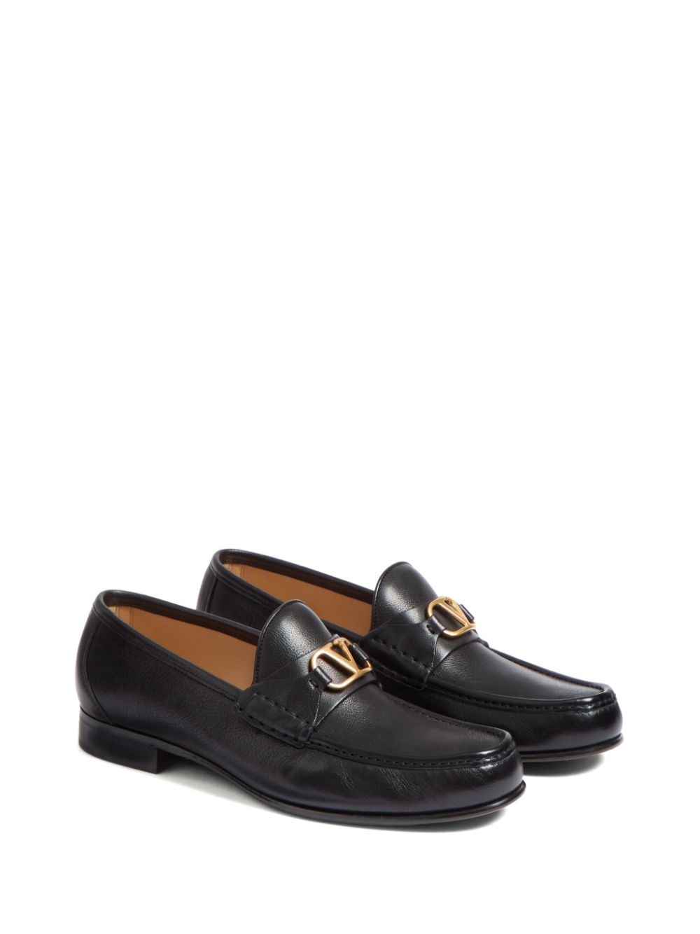 Valentino Garavani VLogo Signature Leather Loafers - Black