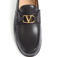 Valentino Garavani VLogo Signature Leather Loafers - Black