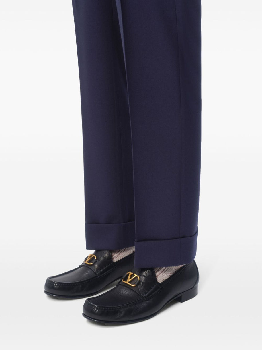 Valentino Garavani VLogo Signature Leather Loafers - Black