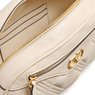 Valentino Garavani Quiltie 67 Leather Camera Bag - White