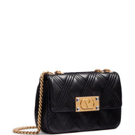 Valentino Garavani Quiltie 67 Small Leather Shoulder Bag - Black
