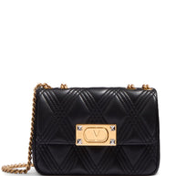 Valentino Garavani Quiltie 67 Small Leather Shoulder Bag - Black