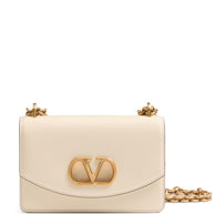 Valentino Garavani Vain Small Leather Shoulder Bag - White