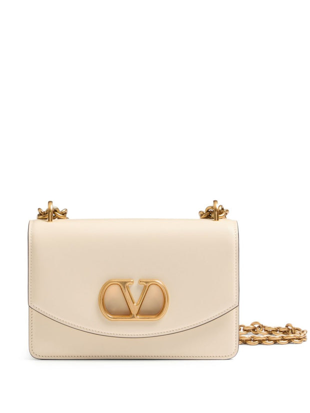 Valentino Garavani Vain Small Leather Shoulder Bag - White