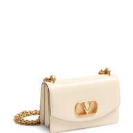 Valentino Garavani Vain Small Leather Shoulder Bag - White