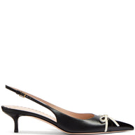 Valentino Garavani Leather Slingback Pumps - Black
