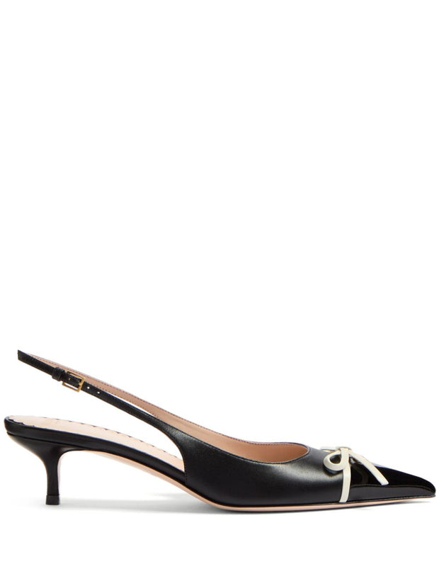 Valentino Garavani Leather Slingback Pumps - Black