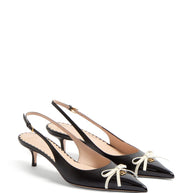 Valentino Garavani Leather Slingback Pumps - Black